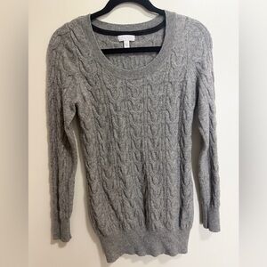 A Pea in the Pod Luxe 100% Cashmere Cable Knit Maternity Sweater - Gray, Size M